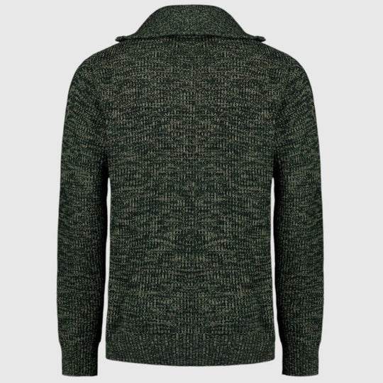 25230926-052 No Excess Pullover Half Zipper High Neck 3 Coloured Rib