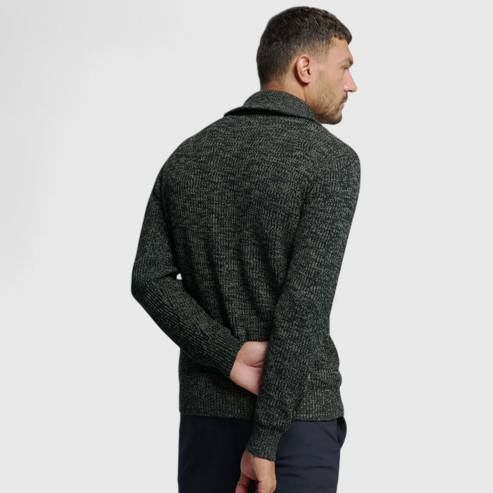 25230926-078 No Excess Pullover Half Zipper High Neck 3 Coloured Rib Night