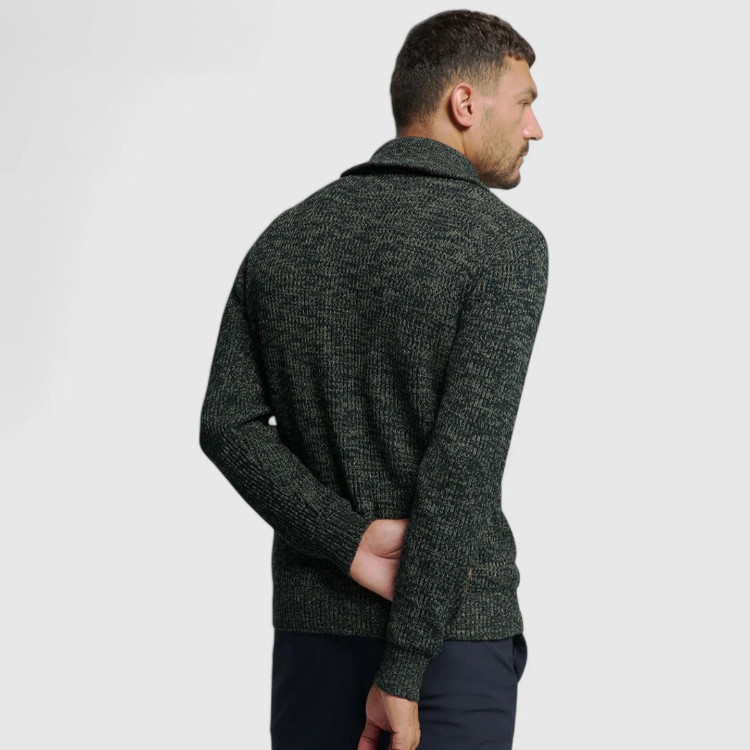 25230926-078 No Excess Pullover Half Zipper High Neck 3 Coloured Rib Night