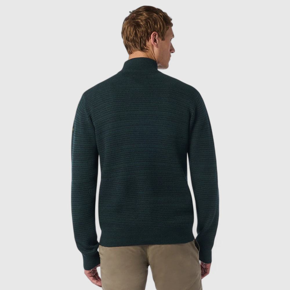 25230934-052 No Excess Cardigan 3 Coloured Jacquard Dark Green