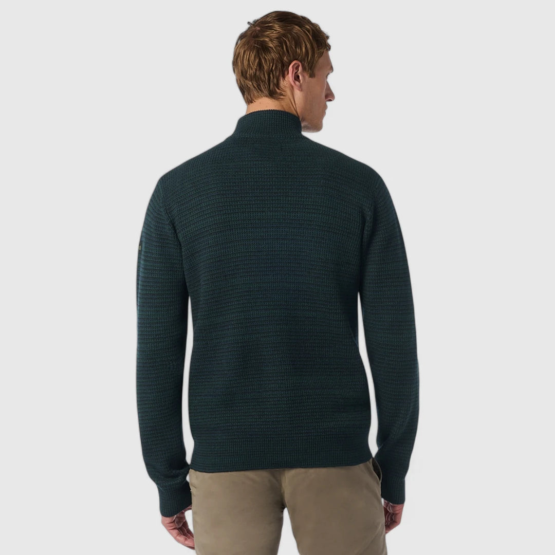 25230934-052 No Excess Cardigan 3 Coloured Jacquard Dark Green