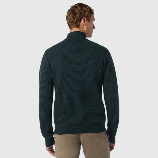 25230934-052 No Excess Cardigan 3 Coloured Jacquard Dark Green