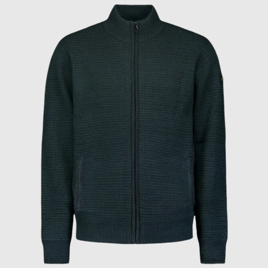 25230934-052 No Excess Cardigan 3 Coloured Jacquard Dark Green