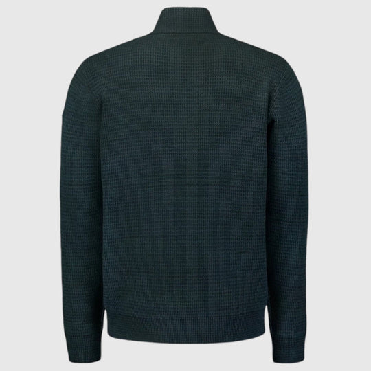 25230934-052 No Excess Cardigan 3 Coloured Jacquard Dark Green