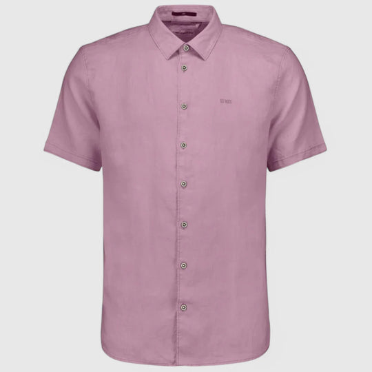 27480321SN-146 No Excess Shirt Short Sleeve Solid With Linen Mauve/Purple
