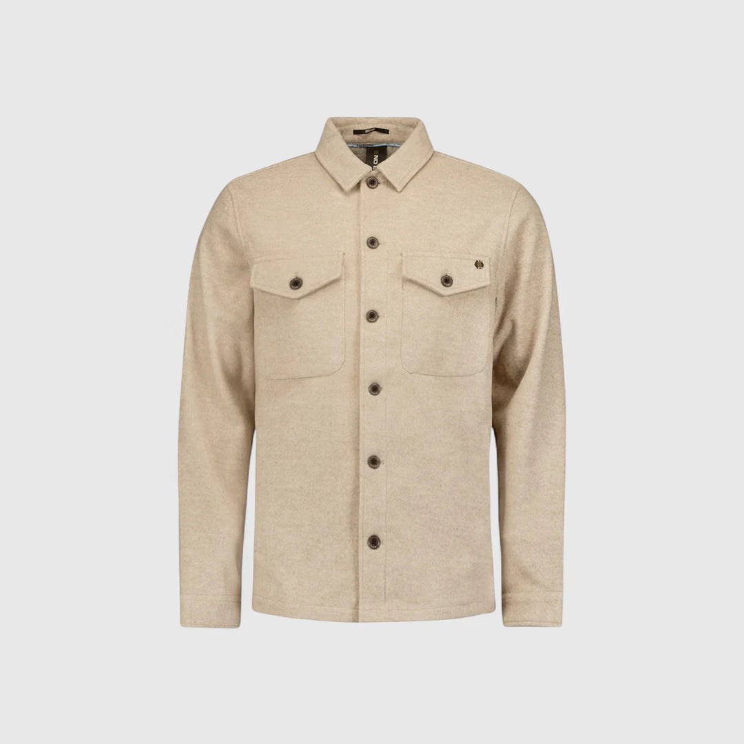 29510821SN-043 No Excess Overshirt Button Closure Melange Khaki