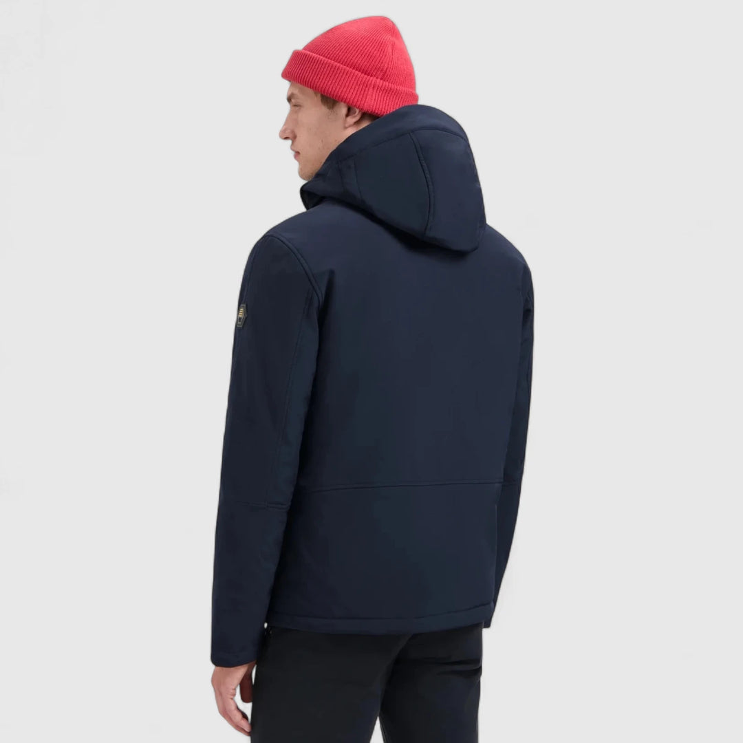 29630807SN-078 No Excess Jacket Short Fit Hooded Softshell Stretch Night / Donkerblauw