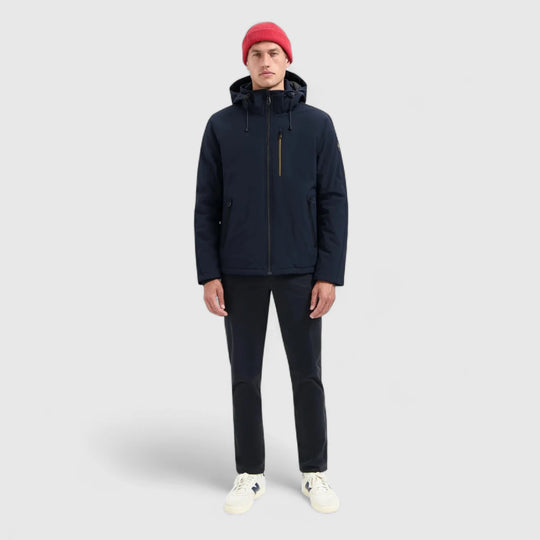 29630807SN-078 No Excess Jacket Short Fit Hooded Softshell Stretch Night / Donkerblauw