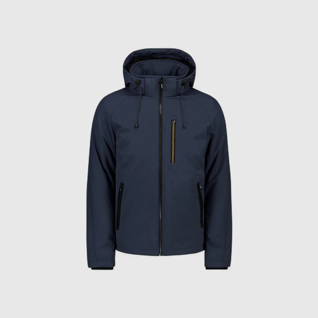 29630807SN-078 No Excess Jacket Short Fit Hooded Softshell Stretch Night / Donkerblauw