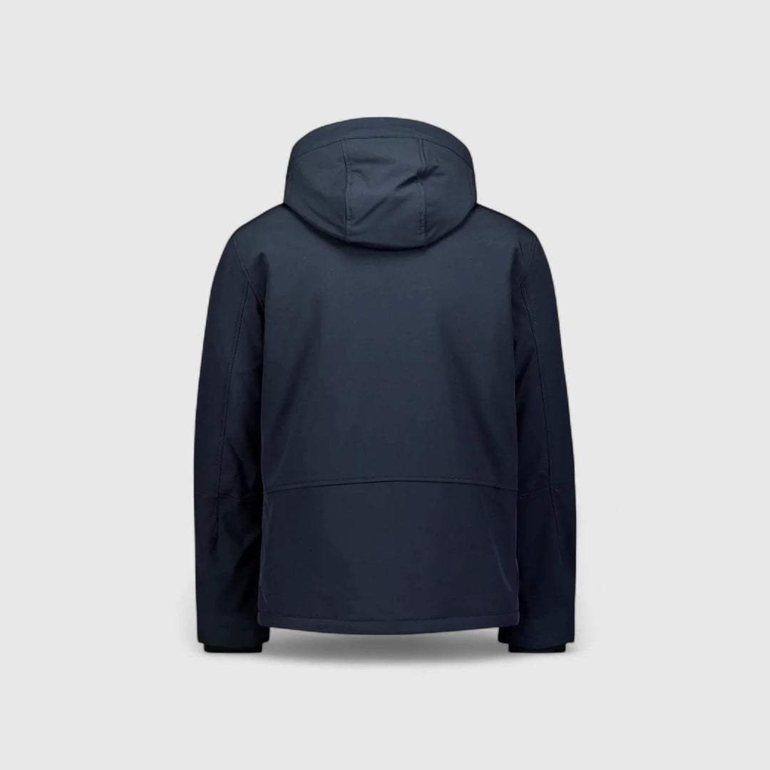 29630807SN-078 No Excess Jacket Short Fit Hooded Softshell Stretch Night / Donkerblauw