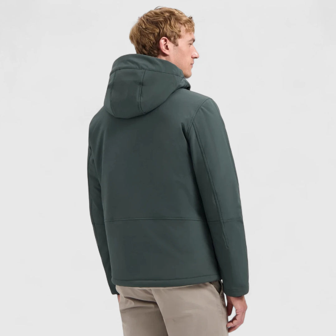 29630807SN-124 No Excess Jacket Short Fit Hooded Softshell Stretch Dark Steel