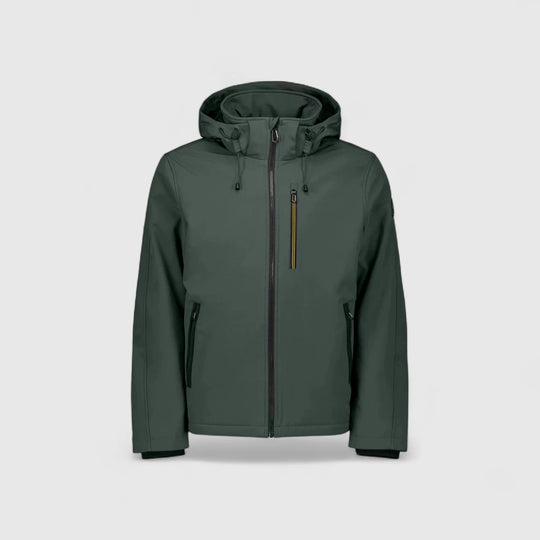 29630807SN-124 No Excess Jacket Short Fit Hooded Softshell Stretch Dark Steel