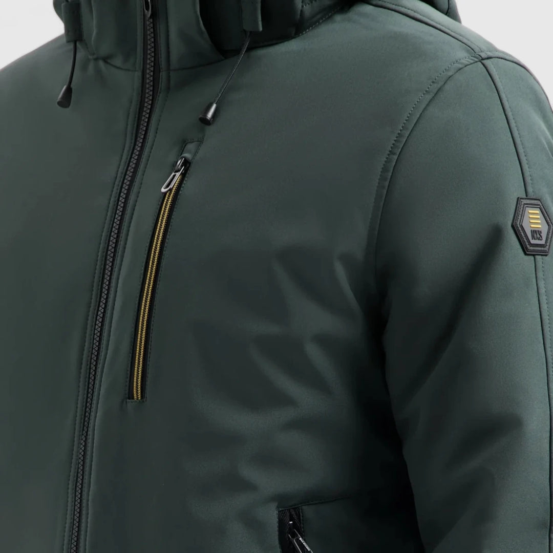 29630807SN-124 No Excess Jacket Short Fit Hooded Softshell Stretch Dark Steel