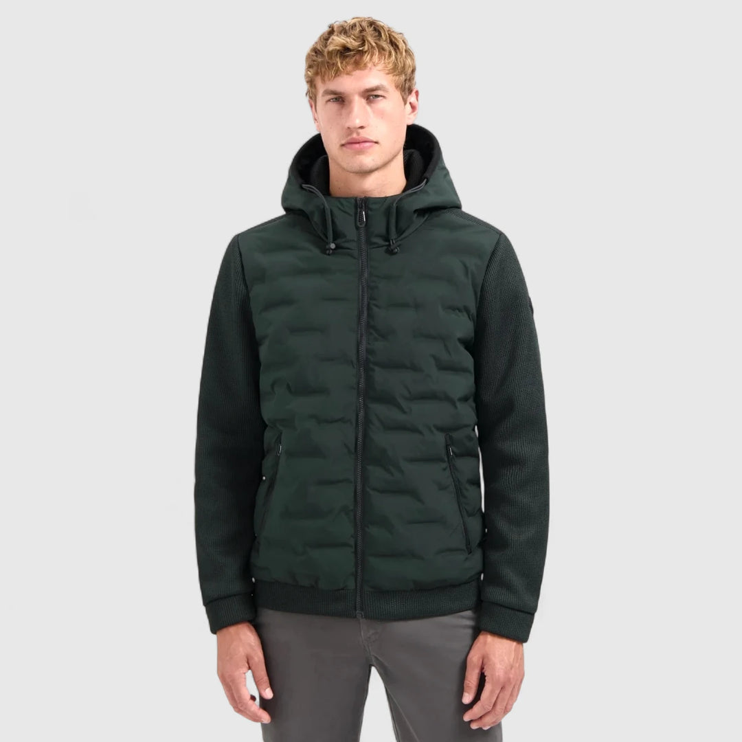 29630819SN-124 No Excess Jacket Short Fit Sealed Hooded Knitted Mix Dark Steel