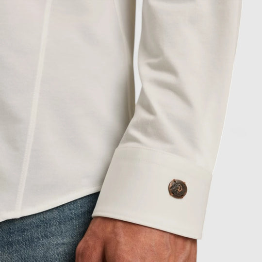 CSI00940-7002 Cast iron Shirt Twill Jersey 2 Tone Snow White