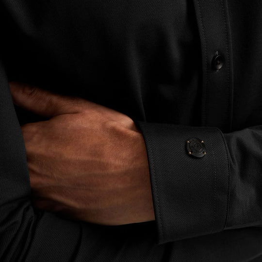 CSI00940-999 Cast iron Shirt Twill Jersey 2 Tone Black / Zwart