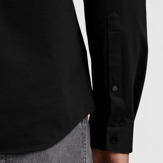 CSI00940-999 Cast iron Shirt Twill Jersey 2 Tone Black / Zwart