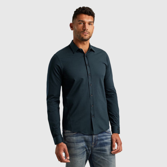 Cast Iron Long Sleeve Shirt Twill Jersey 2 Tone M Overhemd