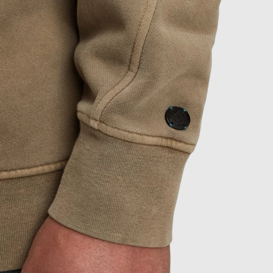 CSW2508443-8025 Cast Iron Sweater Half Zip Peached Overdye Brindle / Beige