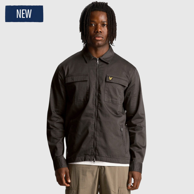 lw1910v w635 twill overshirt lyle & scott jack gunmetal
