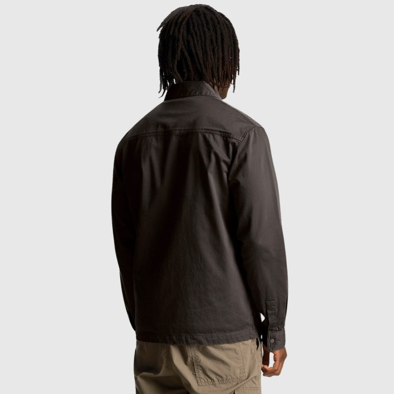 lw1910v w635 twill overshirt lyle & scott jack gunmetal back