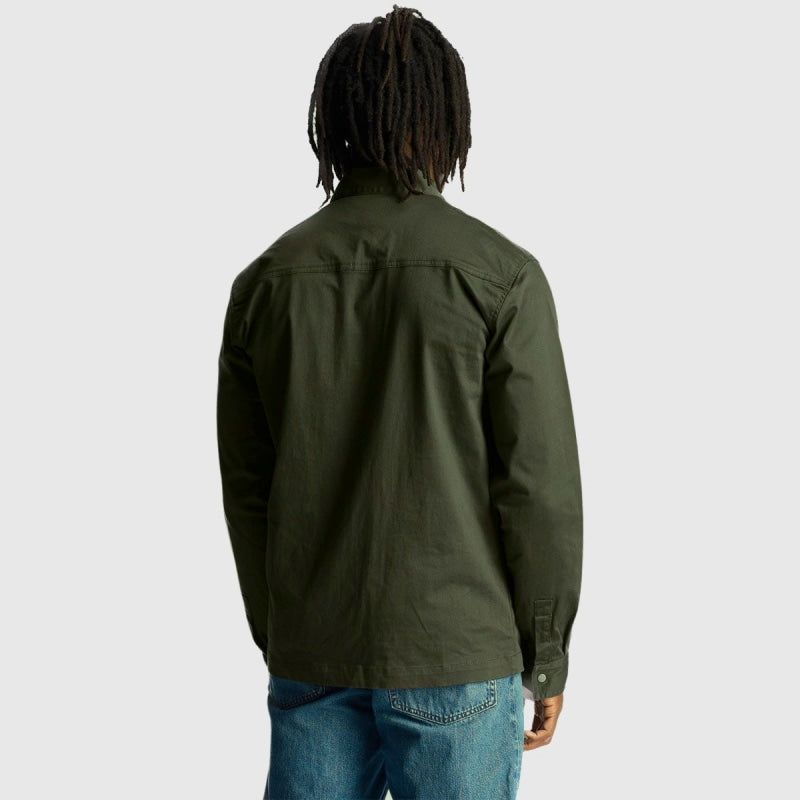 lw1910v w995 twill overshirt lyle & scott jack mountain moss back