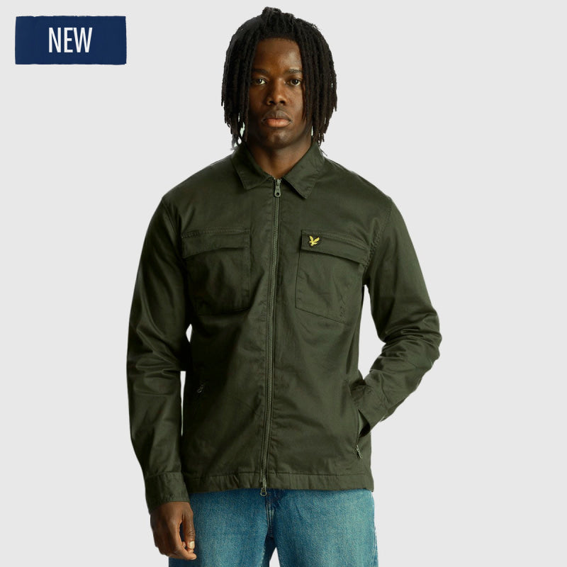 lw1910v w995 twill overshirt lyle & scott jack mountain moss
