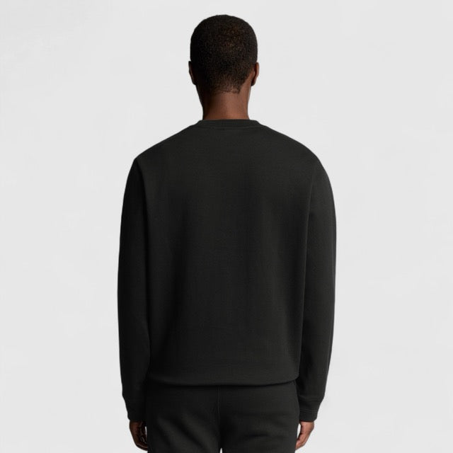 ML2353V-W835 Lyle & Scott Diagonal Weave Crew Neck Sweatshirt Lacquer / Zwart