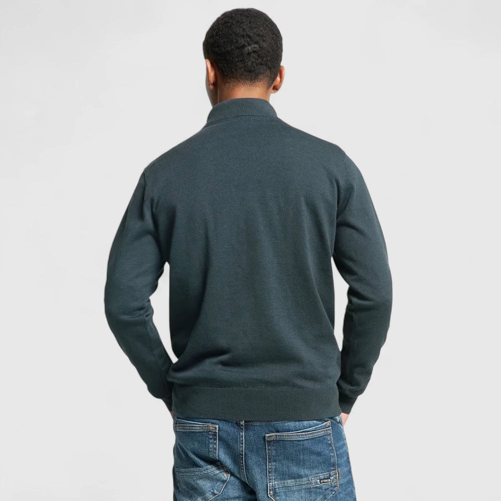 N2185-078 No Excess Pullover Half Zipper 2 Coloured Melange Night