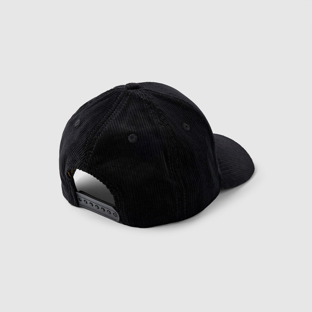 PAC2209907-999 Corduroy Cap With Rubber Badge Black