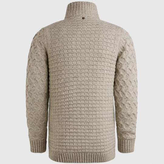 PKC2509359-921 PME Legend Zip Jacket Heavy Knit Mixed Yarn Light Gray Melee / Grijs