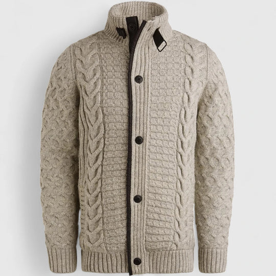 PKC2509359-921 PME Legend Zip Jacket Heavy Knit Mixed Yarn Light Gray Melee / Grijs