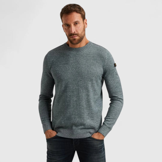 PKW2508335-5226 PME Legend Knitwear Round Neck Soft Blend Silver Blue