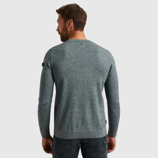 PKW2508335-5226 PME Legend Knitwear Round Neck Soft Blend Silver Blue