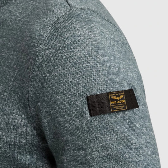 PKW2508335-5226 PME Legend Knitwear Round Neck Soft Blend Silver Blue