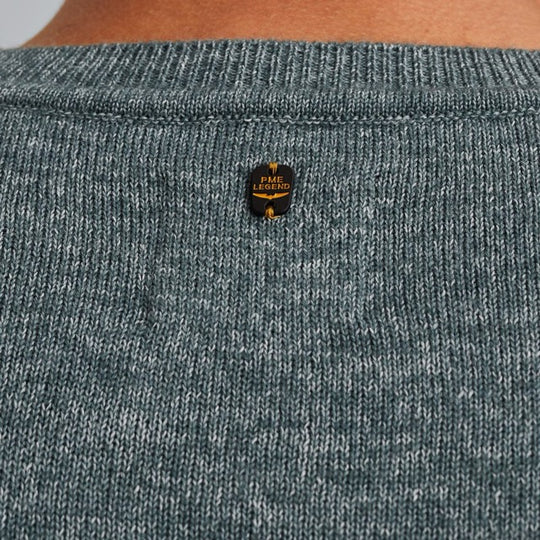 PKW2508335-5226 PME Legend Knitwear Round Neck Soft Blend Silver Blue