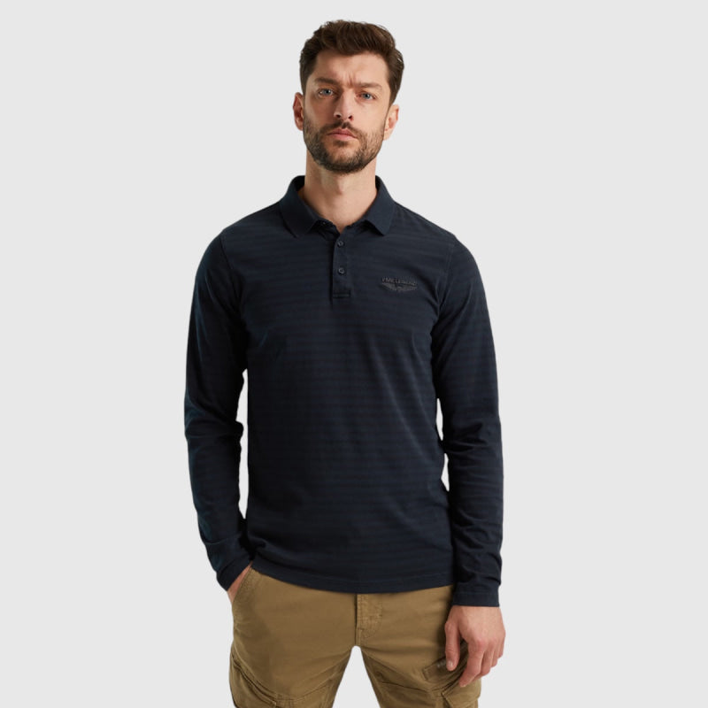 PPS2408807-5281 PME Legend Long Sleeve Polo Subtle Stripe