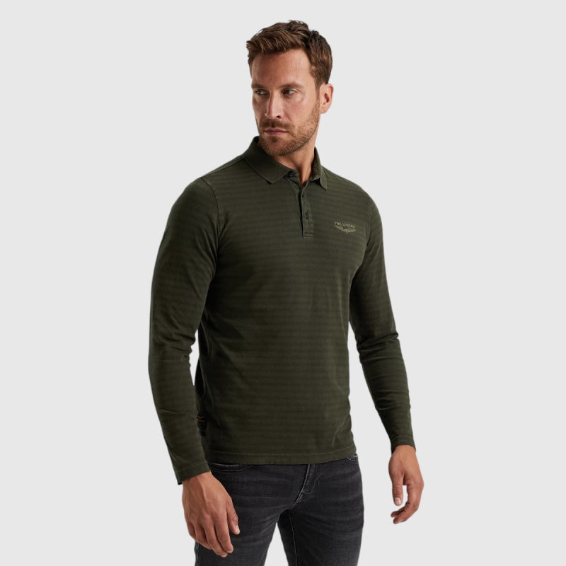PPS2408807-6154 PME Legend Long Sleeve Polo Subtle Stripe