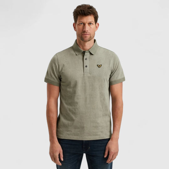 PPSS2505860-6170 PME Legend Polo Printed Fine Pique All Over Print Shadow