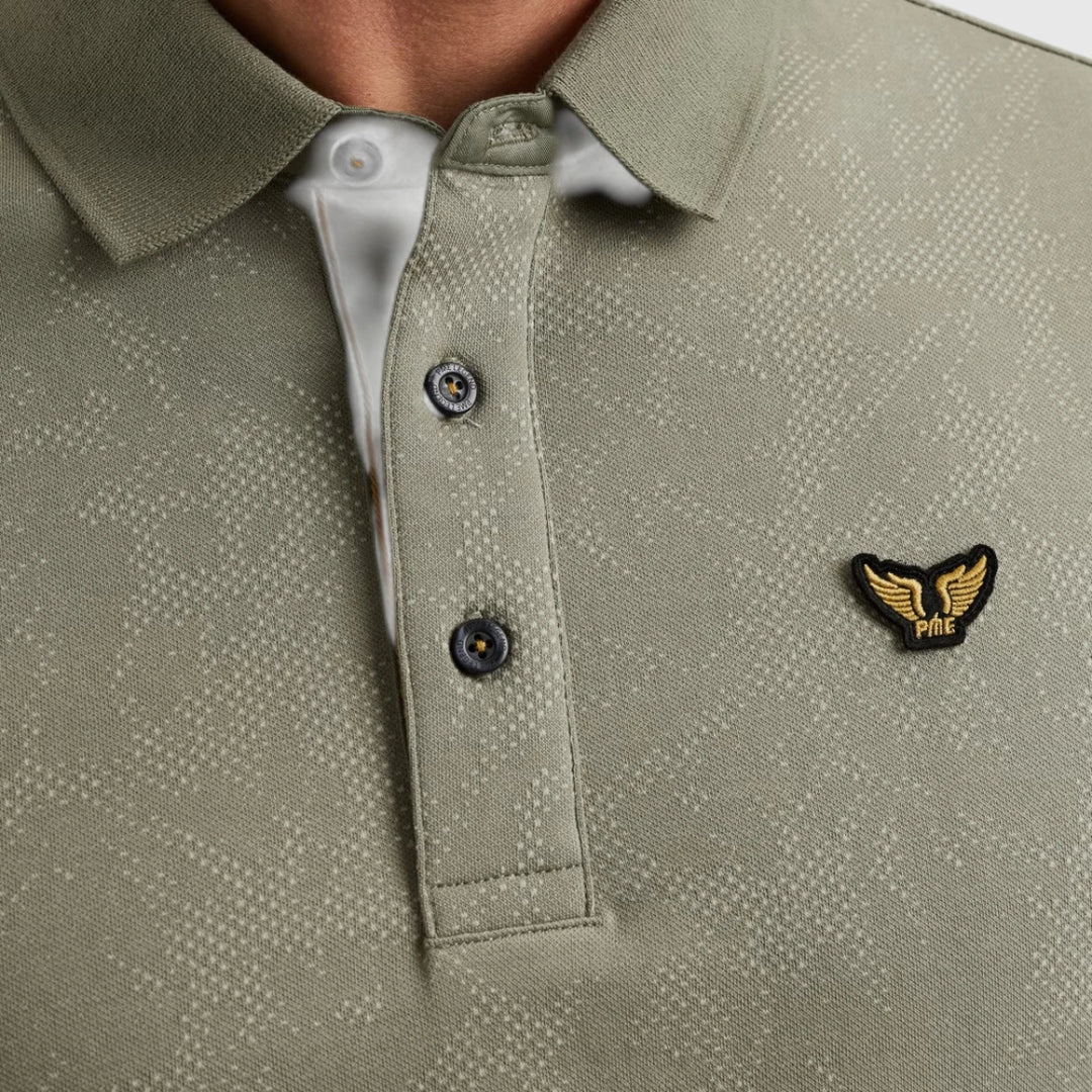 PPSS2505860-6170 PME Legend Polo Printed Fine Pique All Over Print Shadow