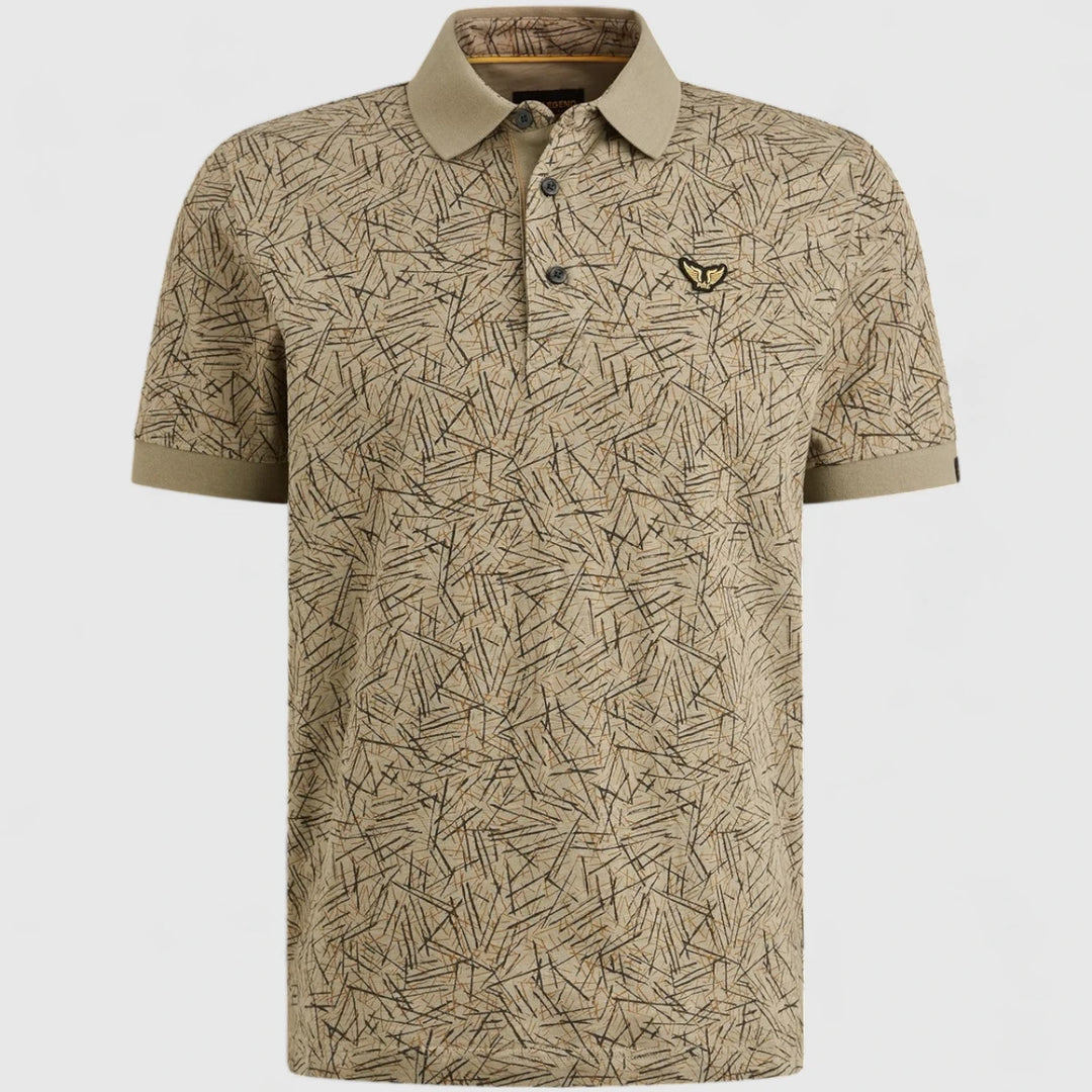 PPSS2506893-6391 PME Legend Polo Slub Jersey All Over Print Silver Sage