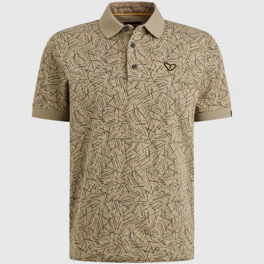 PPSS2506893-6391 PME Legend Polo Slub Jersey All Over Print Silver Sage