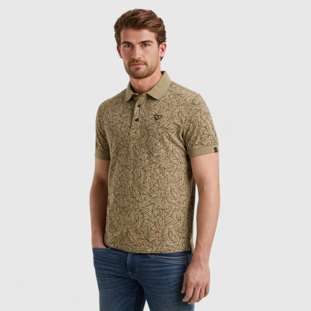 PPSS2506893-6391 PME Legend Polo Slub Jersey All Over Print Silver Sage