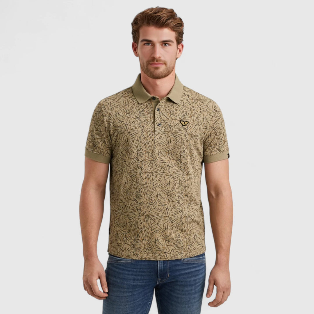 PPSS2506893-6391 PME Legend Polo Slub Jersey All Over Print Silver Sage