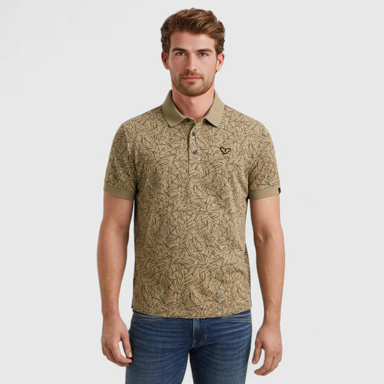 PPSS2506893-6391 PME Legend Polo Slub Jersey All Over Print Silver Sage