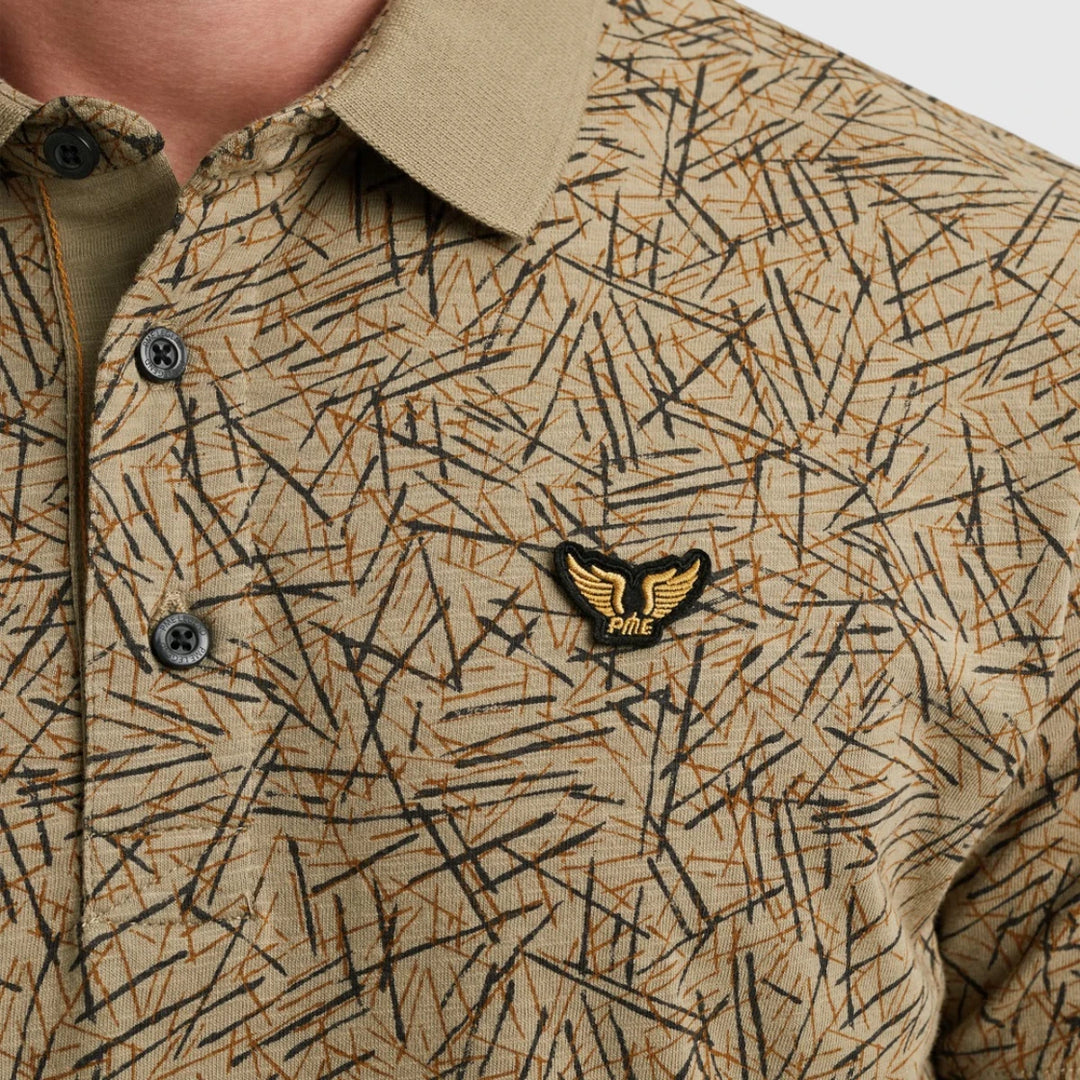 PPSS2506893-6391 PME Legend Polo Slub Jersey All Over Print Silver Sage