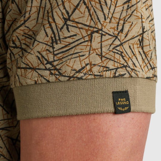 PPSS2506893-6391 PME Legend Polo Slub Jersey All Over Print Silver Sage