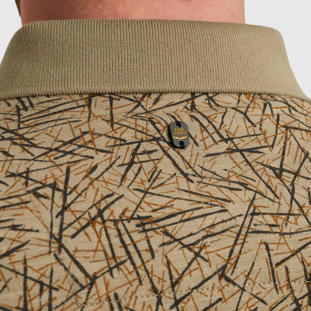 PPSS2506893-6391 PME Legend Polo Slub Jersey All Over Print Silver Sage