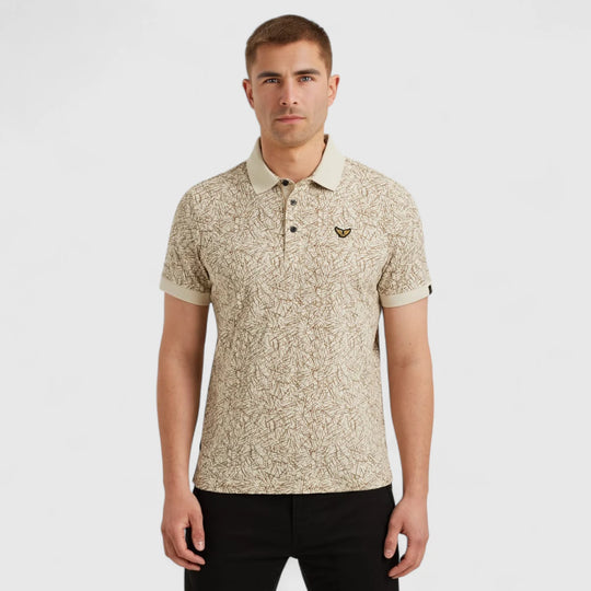 PPSS2506893-7011 PME Legend Polo Slub Jersey All Over Print Birch