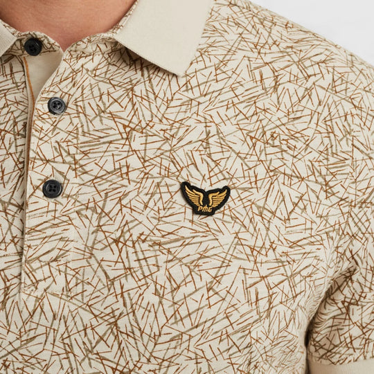 PPSS2506893-7011 PME Legend Polo Slub Jersey All Over Print Birch